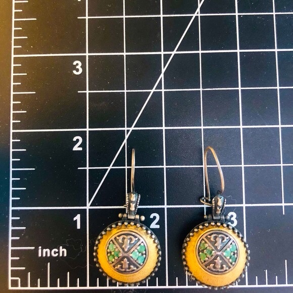 Vintage Ornate 925 Emerald Earrings - Picture 4 of 14